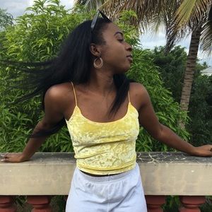 H&M Yellow Velvet Top